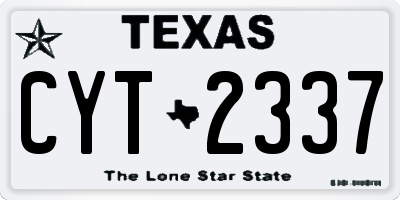 TX license plate CYT2337