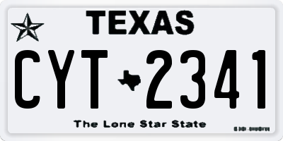 TX license plate CYT2341