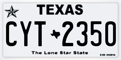 TX license plate CYT2350