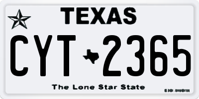 TX license plate CYT2365