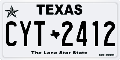TX license plate CYT2412
