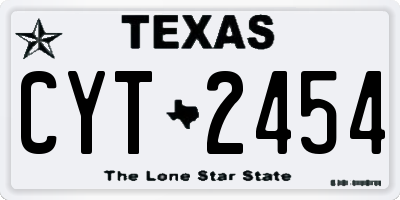 TX license plate CYT2454