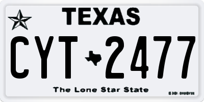 TX license plate CYT2477