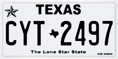 TX license plate CYT2497