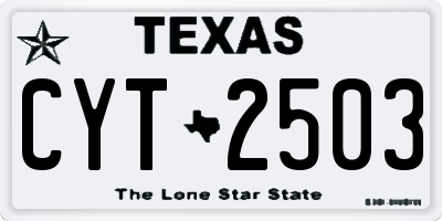 TX license plate CYT2503