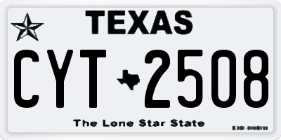 TX license plate CYT2508