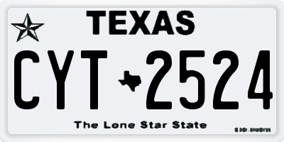 TX license plate CYT2524