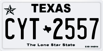 TX license plate CYT2557