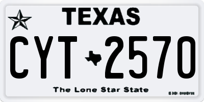 TX license plate CYT2570