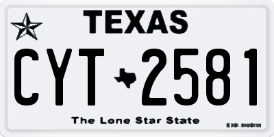 TX license plate CYT2581