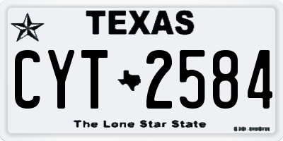 TX license plate CYT2584