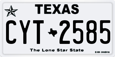 TX license plate CYT2585