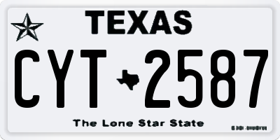 TX license plate CYT2587