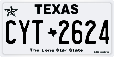 TX license plate CYT2624