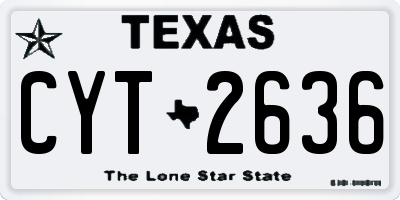 TX license plate CYT2636
