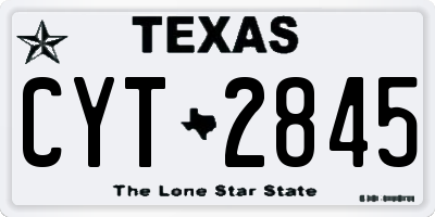 TX license plate CYT2845