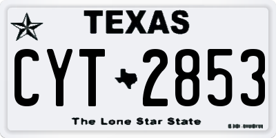 TX license plate CYT2853