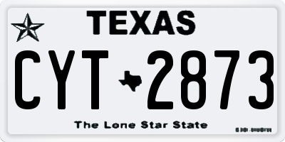 TX license plate CYT2873