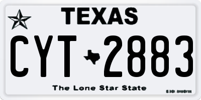 TX license plate CYT2883