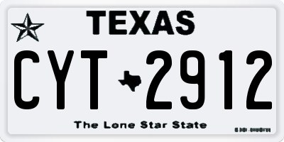 TX license plate CYT2912