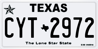 TX license plate CYT2972