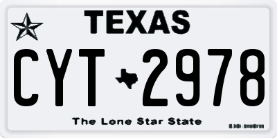 TX license plate CYT2978