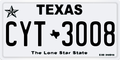 TX license plate CYT3008