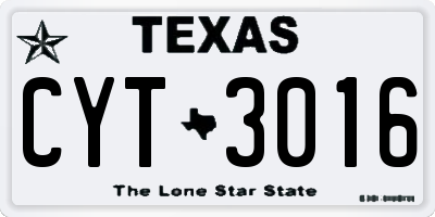 TX license plate CYT3016