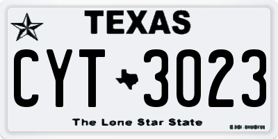 TX license plate CYT3023