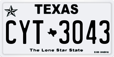 TX license plate CYT3043