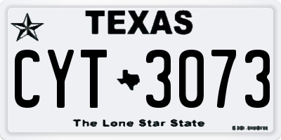 TX license plate CYT3073