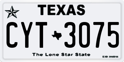 TX license plate CYT3075