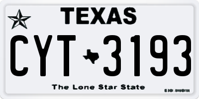 TX license plate CYT3193