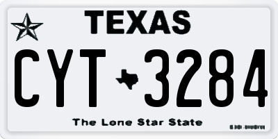 TX license plate CYT3284