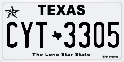 TX license plate CYT3305