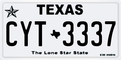 TX license plate CYT3337