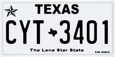 TX license plate CYT3401