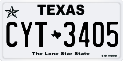 TX license plate CYT3405
