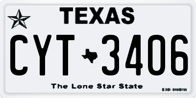 TX license plate CYT3406