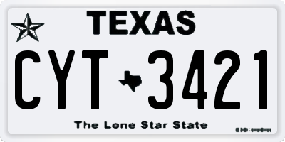 TX license plate CYT3421
