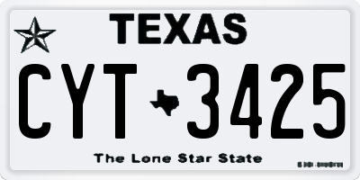TX license plate CYT3425