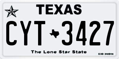 TX license plate CYT3427