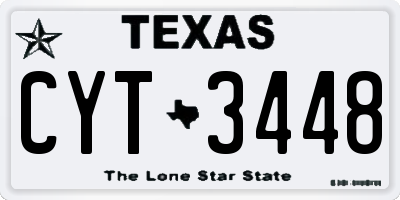 TX license plate CYT3448