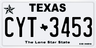 TX license plate CYT3453