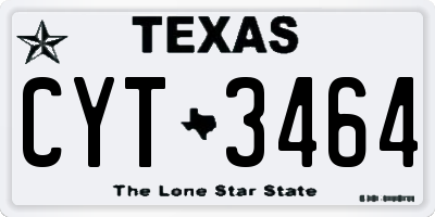 TX license plate CYT3464