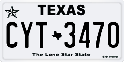 TX license plate CYT3470