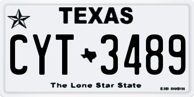TX license plate CYT3489