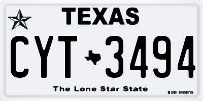 TX license plate CYT3494