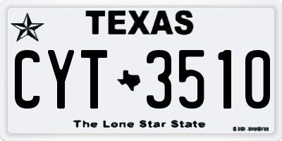 TX license plate CYT3510