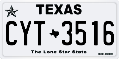 TX license plate CYT3516